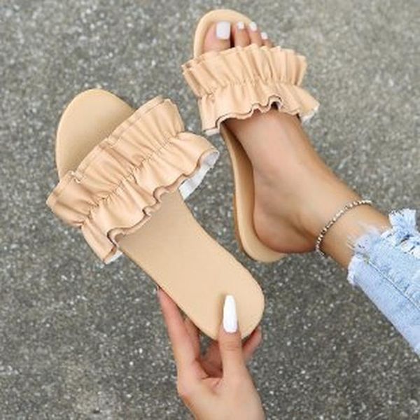 slippers large size orange summer round toe shallow pu leather pleated flat women shoes fashion zapatillas mujer, Black
slippers large size orange summer round toe shallow pu leather pleated flat women shoes fashion zapatillas mujer, Black
