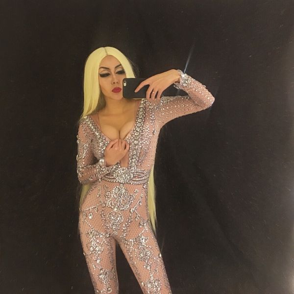 women stage nightclub jumpsuit full of sparkling crystals stones bodusuit nightclub party performance stage costume, Black;red
women stage nightclub jumpsuit full of sparkling crystals stones bodusuit nightclub party performance stage costume, Black;red