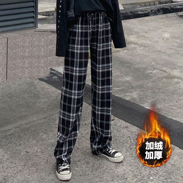 women's pants & capris autumn and winter keep warm high waist straight college style loose wide leg plaid, Black;white
women's pants & capris autumn and winter keep warm high waist straight college style loose wide leg plaid, Black;white