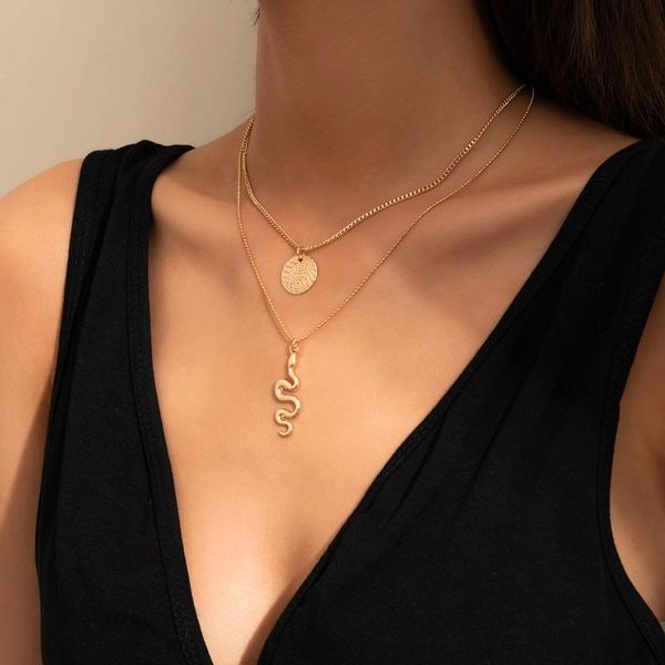 chains punk multilayer snake coin pendant necklace gold color unquie for men women neck jewelry statement pouplar party gift, Silver
chains punk multilayer snake coin pendant necklace gold color unquie for men women neck jewelry statement pouplar party gift, Silver