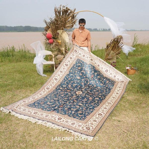 carpets 6'x9' blue all over silk area rug soft hand knotted handmade carpet (yl0966a)
carpets 6'x9' blue all over silk area rug soft hand knotted handmade carpet (yl0966a)