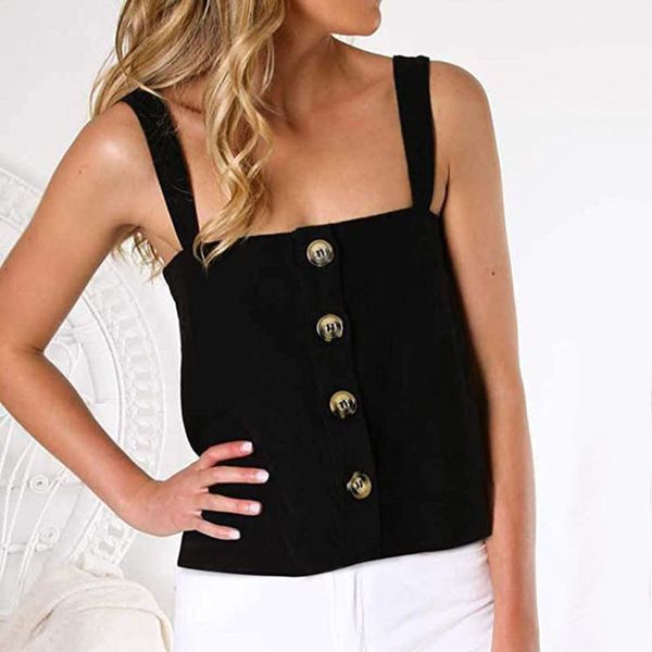 women's tanks & camis tank women 2021 casual sling button sleeveless t shirt blouse sweatshirt mujer tanktop, White
women's tanks & camis tank women 2021 casual sling button sleeveless t shirt blouse sweatshirt mujer tanktop, White