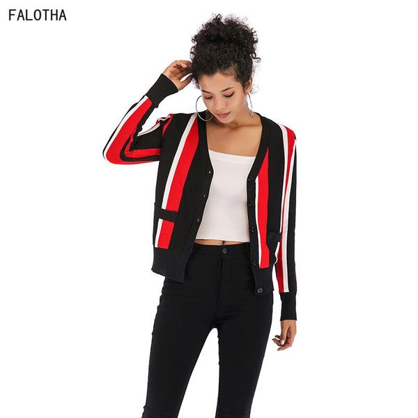 women's sweaters fashion color matching long-sleeved sweater single-breasted coat, White;black
women's sweaters fashion color matching long-sleeved sweater single-breasted coat, White;black