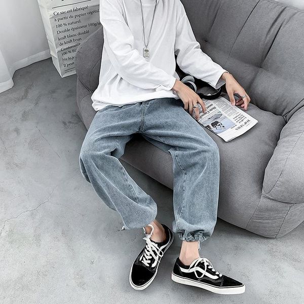 spring and autumn wide-leg jeans men korean fashion loose casual jeans men harajuku streetwear hip-hop ankle-length pants, Blue 
spring and autumn wide-leg jeans men korean fashion loose casual jeans men harajuku streetwear hip-hop ankle-length pants, Blue