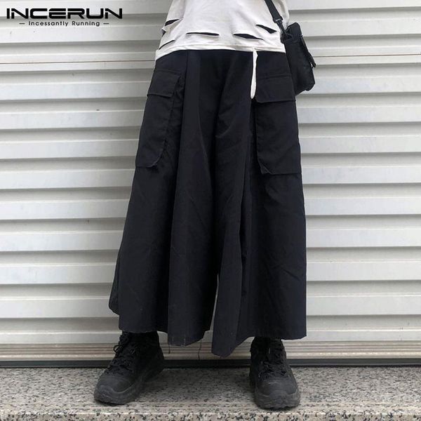 incerun fashion men wide leg pants solid color joggers multi-pockets streetwear loose punk style trousers casual pantalon s-5xl, Black
incerun fashion men wide leg pants solid color joggers multi-pockets streetwear loose punk style trousers casual pantalon s-5xl, Black