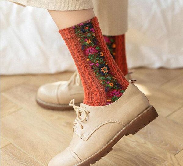women new ethnic style socks retro court pattern stockings casual party personality boots flower sock, Black
women new ethnic style socks retro court pattern stockings casual party personality boots flower sock, Black