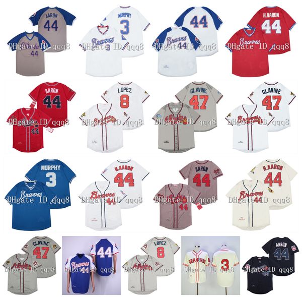 vintage baseball jersey 3 dale murphy 8 javy lopez 44 hank aaron 47 tom glavine white grey retro jersey, Blue;black
vintage baseball jersey 3 dale murphy 8 javy lopez 44 hank aaron 47 tom glavine white grey retro jersey, Blue;black