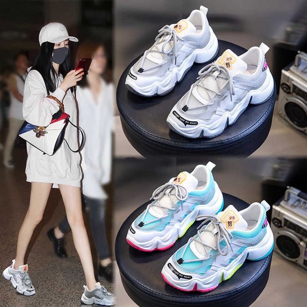 summer 2021 leather women's shoes korean version versatile thick soled raised dad's casual breathable sports women, Black
summer 2021 leather women's shoes korean version versatile thick soled raised dad's casual breathable sports women, Black