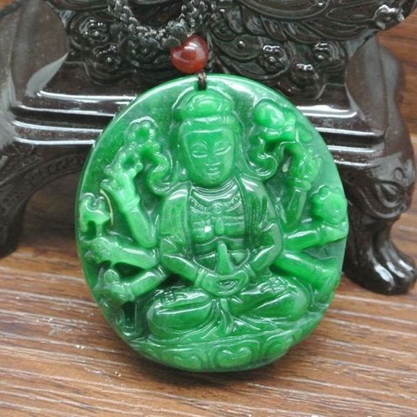 100% real jade hand-carved emerald green jade pendant thousand-hand guanyin pendant jadeite necklace pendants men, Red;blue
100% real jade hand-carved emerald green jade pendant thousand-hand guanyin pendant jadeite necklace pendants men, Red;blue