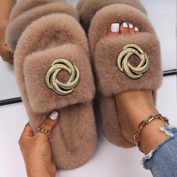 slippers women's faux fur bling rhinestone wreath slides flat sandals shining fluffy orange flip flops designer shoes, Black
slippers women's faux fur bling rhinestone wreath slides flat sandals shining fluffy orange flip flops designer shoes, Black