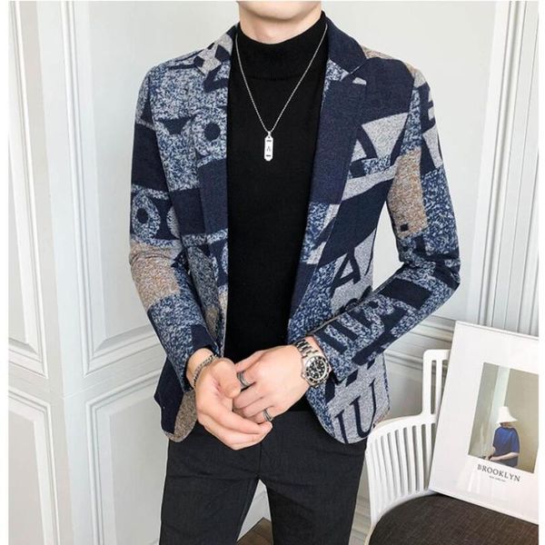 men's wool & blends brand clothing men slim letter printing business suit/male leisure blazers jackets/man woolen office tuxedo gray bl, Black
men's wool & blends brand clothing men slim letter printing business suit/male leisure blazers jackets/man woolen office tuxedo gray bl, Black