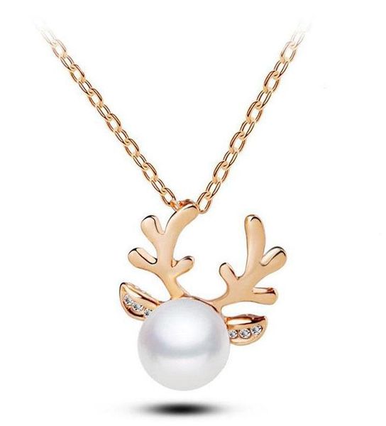 deer antler pendant necklace plated alloy shell pearl christmas romantic love memory gift trendy fashion closing accessory, Silver
deer antler pendant necklace plated alloy shell pearl christmas romantic love memory gift trendy fashion closing accessory, Silver