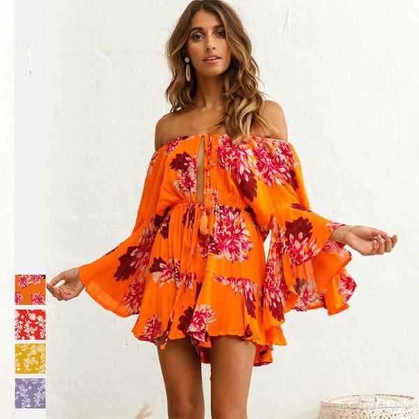women's shorts the summer 2021 bright yellow floral digital print female tie neck and flounce style one-piece, White;black
women's shorts the summer 2021 bright yellow floral digital print female tie neck and flounce style one-piece, White;black