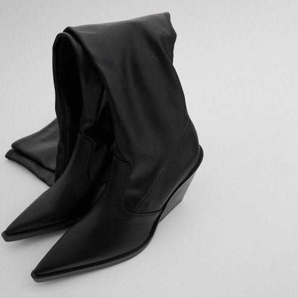 boots shoes women's cowboy zipper thigh high heels denim stockings ladies pointy over-the-knee med stiletto wedge, Black
boots shoes women's cowboy zipper thigh high heels denim stockings ladies pointy over-the-knee med stiletto wedge, Black