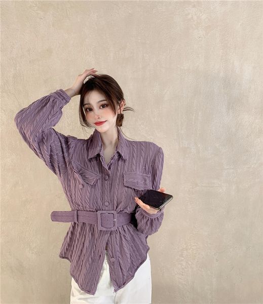 female design sense temperament niche lapel solid color shirt with long western style upper waist ffqo, White
female design sense temperament niche lapel solid color shirt with long western style upper waist ffqo, White