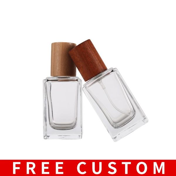 storage bottles & jars custom logo 35ml square clear glass perfume spray bottle with wooden cap cosmetic container packaging
storage bottles & jars custom logo 35ml square clear glass perfume spray bottle with wooden cap cosmetic container packaging