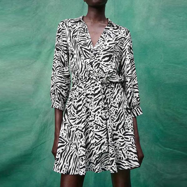 dress zs fashion printed women elegant chic slim belt v-neck ladies casual street youth 210601, Black;gray
dress zs fashion printed women elegant chic slim belt v-neck ladies casual street youth 210601, Black;gray