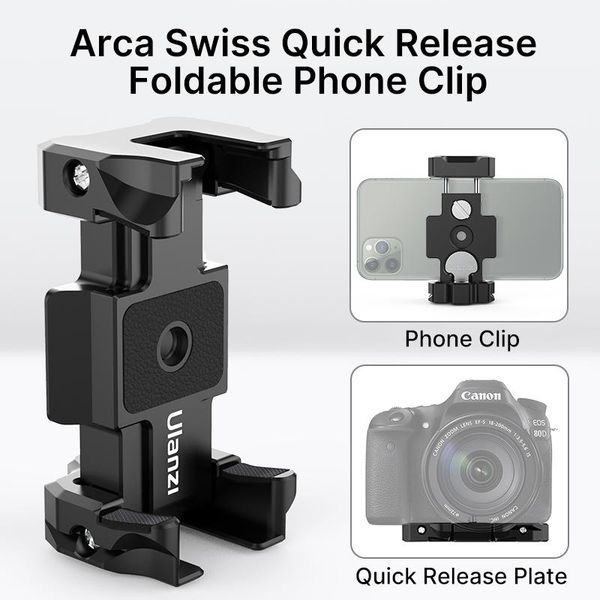 ulanzi st-15 arca swiss plate phone mount holder dslr quick release plate with cold shoe for led light microphone
ulanzi st-15 arca swiss plate phone mount holder dslr quick release plate with cold shoe for led light microphone