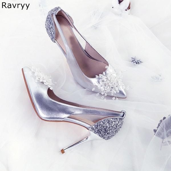 dress shoes bling white flower decor slip-on elegant silver woman high heel pointed toe pumps female luxury wedding party, Black
dress shoes bling white flower decor slip-on elegant silver woman high heel pointed toe pumps female luxury wedding party, Black