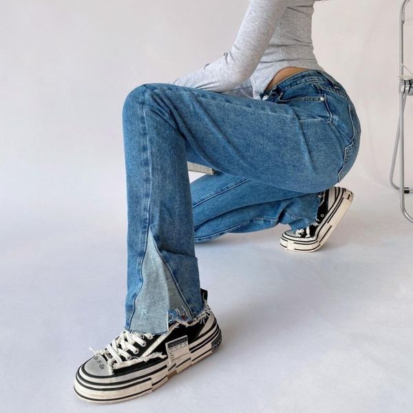 women's jeans womengaga high waist women straight tube loose thin casual pants trousers denim fashion flare korean mj48, Blue
women's jeans womengaga high waist women straight tube loose thin casual pants trousers denim fashion flare korean mj48, Blue