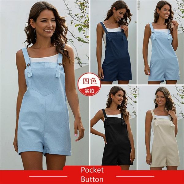 fashion pocket button playsuit womens rompers beach summer casual strap short solid leisure overalls plus size lady, Black;white
fashion pocket button playsuit womens rompers beach summer casual strap short solid leisure overalls plus size lady, Black;white