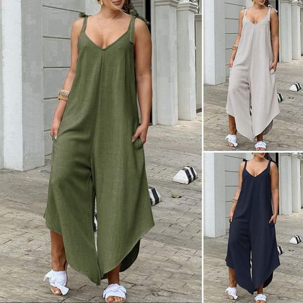 women's jumpsuits & rompers zanzea wide leg jumpsuit women sleeveless pockets playsuit lace-up bib cargo pants asymmetrical solid v-nec, Black;white
women's jumpsuits & rompers zanzea wide leg jumpsuit women sleeveless pockets playsuit lace-up bib cargo pants asymmetrical solid v-nec, Black;white