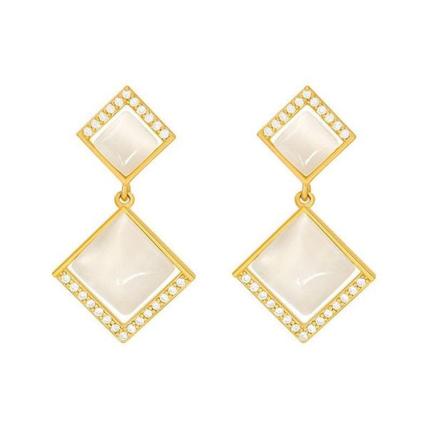 stud exquisite earrings high sense of opal geometric square temperament korean retro, Golden;silver
stud exquisite earrings high sense of opal geometric square temperament korean retro, Golden;silver