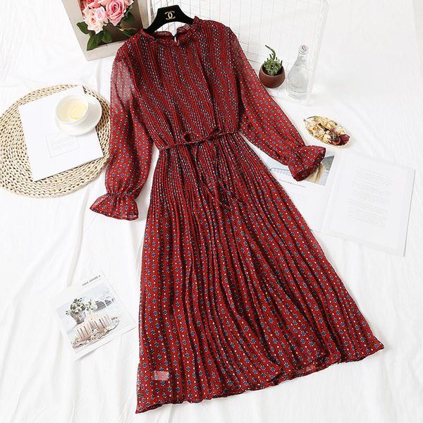casual dresses spring autumn women chiffon dress floral long sleeve midi stand neck party female sweet vestidos, Black;gray
casual dresses spring autumn women chiffon dress floral long sleeve midi stand neck party female sweet vestidos, Black;gray