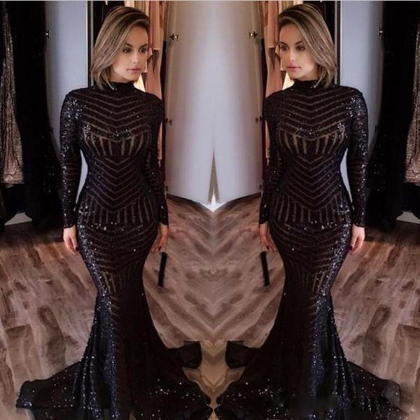 party dresses black mermaid evening 2021 ly high neck long sleeves sequined prom sweep train celebrity red carpet gown, White;black
party dresses black mermaid evening 2021 ly high neck long sleeves sequined prom sweep train celebrity red carpet gown, White;black
