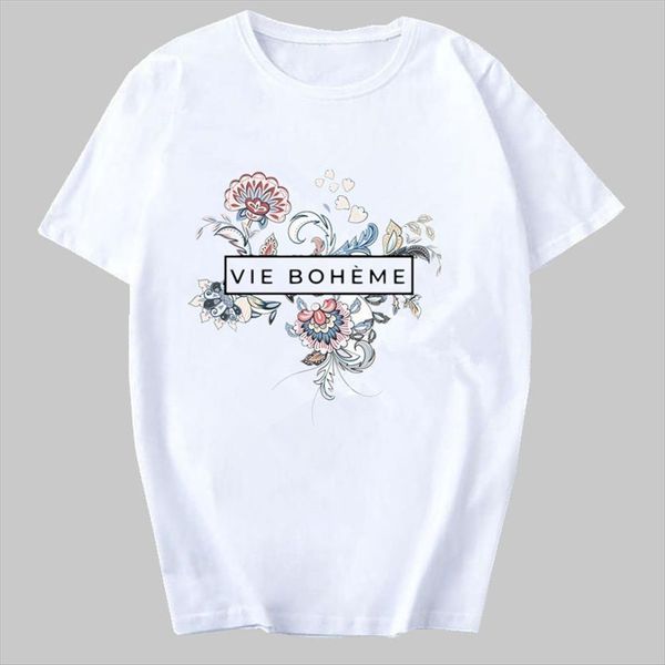 harajuku graphic print summer womens short sleeve clothing, White