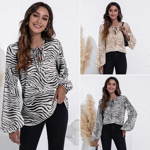 women's blouses & shirts autumn blouse long-sleeved fashion casual zebra pattern v-neck tie print puff long sleeve women chiffon shirt, White
women's blouses & shirts autumn blouse long-sleeved fashion casual zebra pattern v-neck tie print puff long sleeve women chiffon shirt, White
