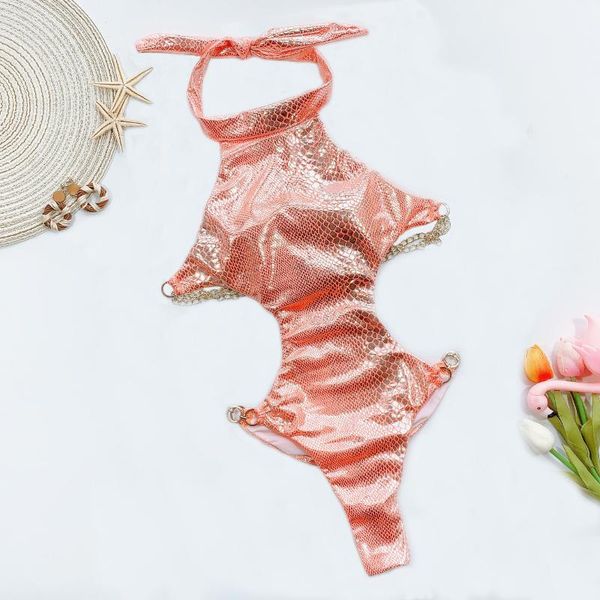 one-piece suits swimwear women high neck neon orange snake print one piece swimsuit cut out backless monokini retro bathing suit beachw
one-piece suits swimwear women high neck neon orange snake print one piece swimsuit cut out backless monokini retro bathing suit beachw
