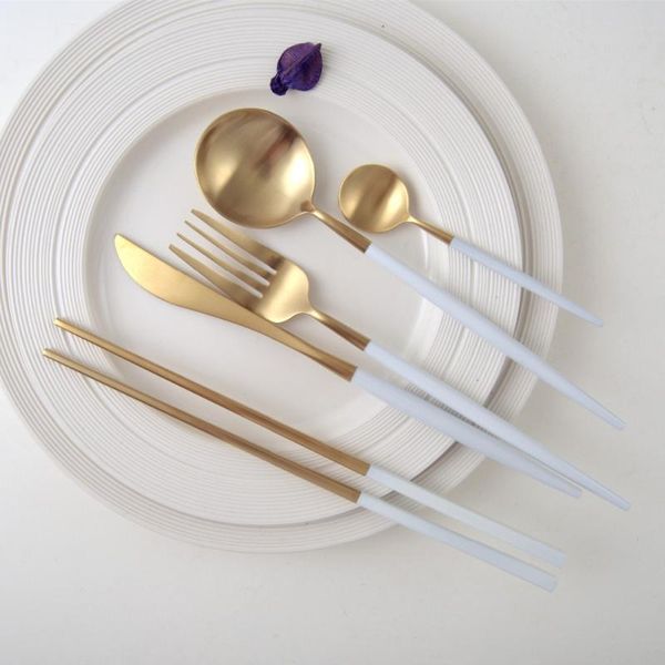 flatware sets european white gold tableware flatwares cutlery 304 stianless steel dinner knife fork s poon western dinnerware 4pcs
flatware sets european white gold tableware flatwares cutlery 304 stianless steel dinner knife fork s poon western dinnerware 4pcs
