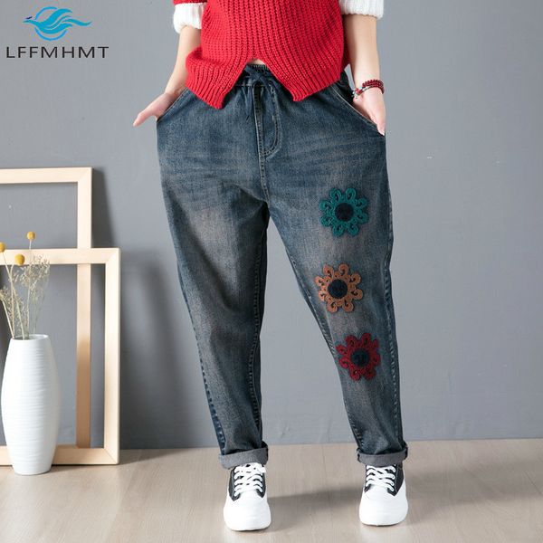 2021 new for women vintage flower embroidery casual denim female retro trousers plus size s-4xl xb7q, Blue
2021 new for women vintage flower embroidery casual denim female retro trousers plus size s-4xl xb7q, Blue