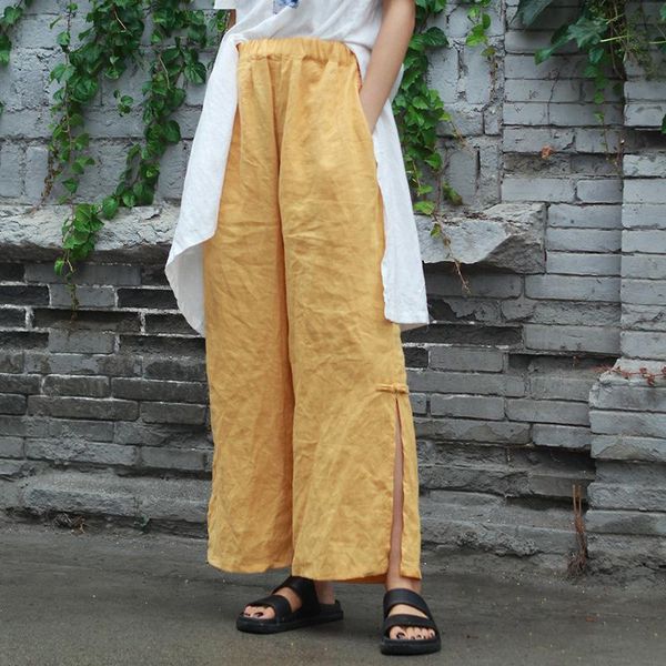 women's pants & capris original design summer wear style pure ramie quality literature and art trousers retro forking d546, Black;white
women's pants & capris original design summer wear style pure ramie quality literature and art trousers retro forking d546, Black;white
