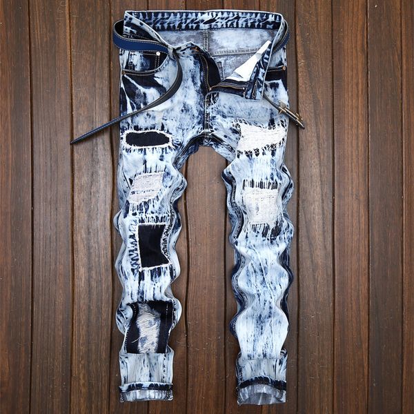2021 new autumn spring men's ripped street hip hop punk stretch bike jeans trendy holes straight denim trouers qe62, Blue
2021 new autumn spring men's ripped street hip hop punk stretch bike jeans trendy holes straight denim trouers qe62, Blue