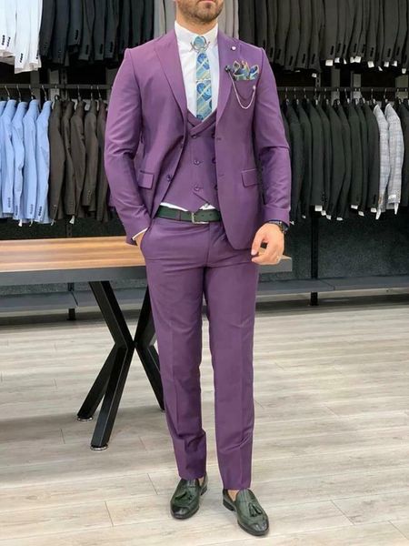men's suits & blazers 2021 purple groom wear men for wedding custom made slim fit peaked laple modest 3 pieces jacket+vest+pants, White;black
men's suits & blazers 2021 purple groom wear men for wedding custom made slim fit peaked laple modest 3 pieces jacket+vest+pants, White;black