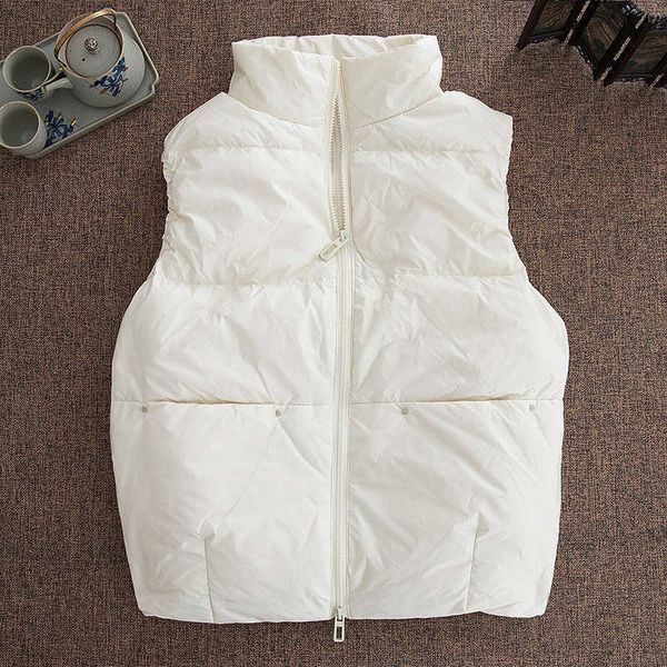 lightweight down vest women white duck waistcoat jacket loose zipper sleeveless short coat parka ladies 210531, Black;white
lightweight down vest women white duck waistcoat jacket loose zipper sleeveless short coat parka ladies 210531, Black;white