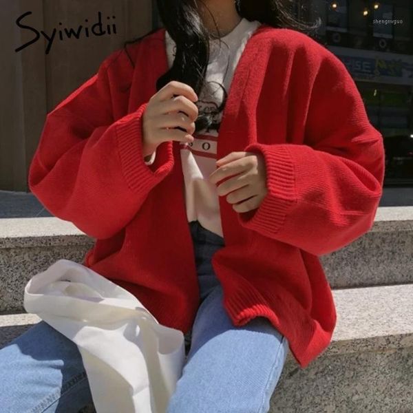 women's wool & blends syiwidii women sweaters autumn winter 2021 cardigan long sleeve v-neck casual knitted jacket korean clothing for, Black
women's wool & blends syiwidii women sweaters autumn winter 2021 cardigan long sleeve v-neck casual knitted jacket korean clothing for, Black