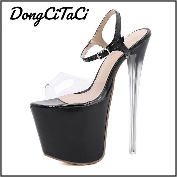 sandals dongcitaci summer platform peep toe pvc transparent thin heel women wedding shoes pumps 35-42, Black
sandals dongcitaci summer platform peep toe pvc transparent thin heel women wedding shoes pumps 35-42, Black