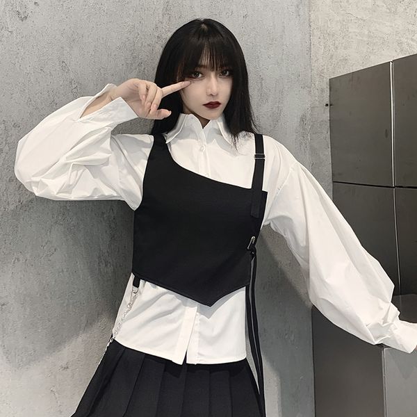 asymmetric adjustable strap tank women summer streetwear black gothic casual 2021 fashion bandage vest, White
asymmetric adjustable strap tank women summer streetwear black gothic casual 2021 fashion bandage vest, White