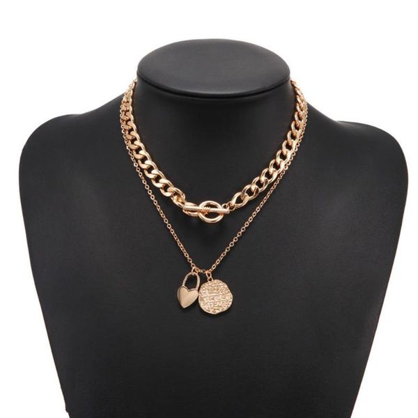 pendant necklaces gold silver color steel multi-layer link chain heart lock necklace hip-hop cool handsome clavicle exaggerated
pendant necklaces gold silver color steel multi-layer link chain heart lock necklace hip-hop cool handsome clavicle exaggerated