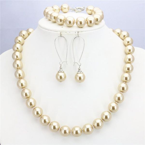 earrings & necklace 12mm christmas gifts women girls light gold round shell pearl beads bracelet earring set jewelry making design, Silver
earrings & necklace 12mm christmas gifts women girls light gold round shell pearl beads bracelet earring set jewelry making design, Silver