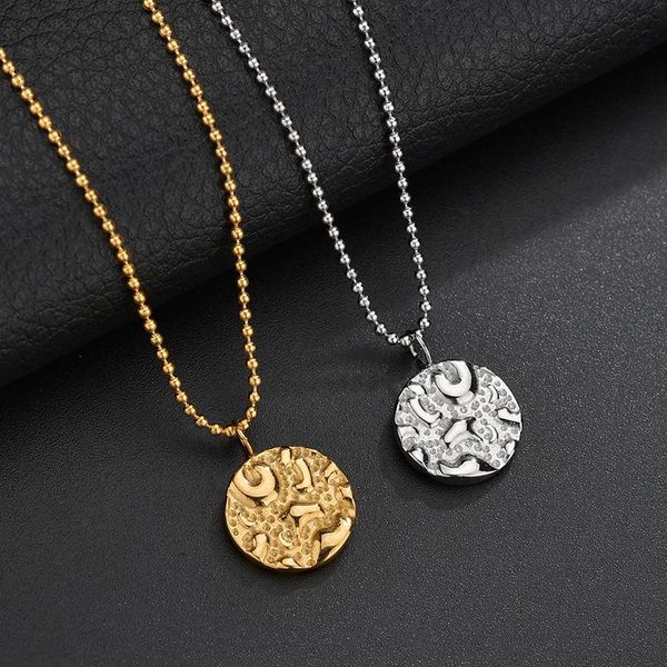 pendant necklaces bohemian irregular 3d round stainless steel necklace retro jewelry party gift women's men coin choker collier, Silver
pendant necklaces bohemian irregular 3d round stainless steel necklace retro jewelry party gift women's men coin choker collier, Silver