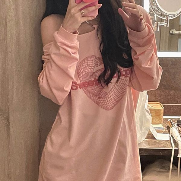 tees women's t-shirt double love light wave printed letters sleeve thin loose medium long off shoulder t-shirt autumn 2021, White
tees women's t-shirt double love light wave printed letters sleeve thin loose medium long off shoulder t-shirt autumn 2021, White