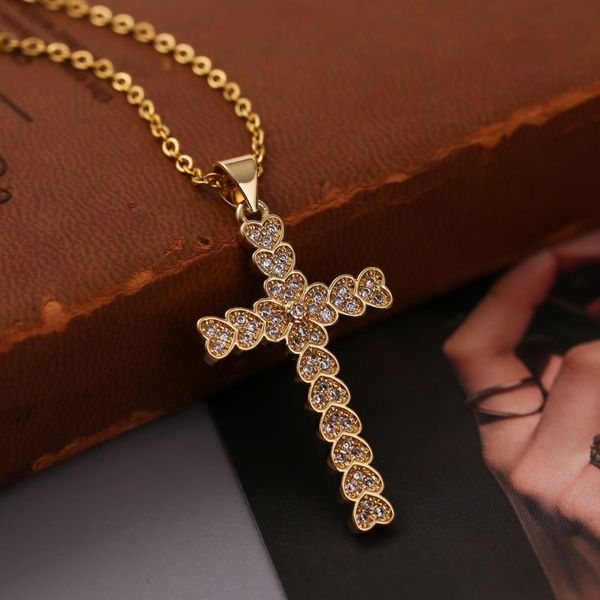 pendant necklaces creative design cubic zirconia copper metal heart cross pendants for women stainless steel chain necklace jewelry, Silver
pendant necklaces creative design cubic zirconia copper metal heart cross pendants for women stainless steel chain necklace jewelry, Silver