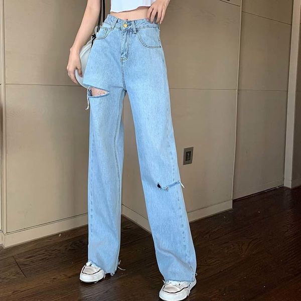 women's jeans y2k girl street wide leg pants high waist boyfriend ripped for women loose draping hole mop blue denim trousers autumn
women's jeans y2k girl street wide leg pants high waist boyfriend ripped for women loose draping hole mop blue denim trousers autumn