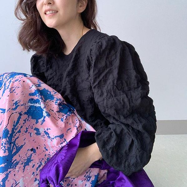 women's blouses & shirts simple o neck autumn casual shirt korean pleated long sleeve blouse women puff fashion female blusas, White
women's blouses & shirts simple o neck autumn casual shirt korean pleated long sleeve blouse women puff fashion female blusas, White