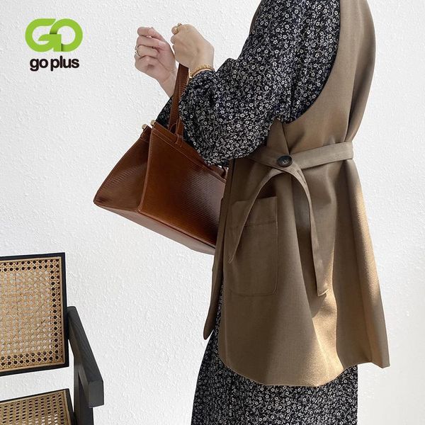 women's vests goplus jackets for women 2021 office lady black vest korean style sleeveless jacket chaleco mujer veste gilet long femme, Black;white
women's vests goplus jackets for women 2021 office lady black vest korean style sleeveless jacket chaleco mujer veste gilet long femme, Black;white