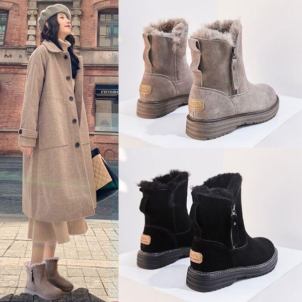 boots snow women's fashion winter plus velvet thick leather autumn and warm fur cotton shoes, Black
boots snow women's fashion winter plus velvet thick leather autumn and warm fur cotton shoes, Black